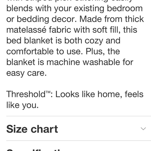 THRESHOLD NWT matalesse bed blanket -Ivory -full/queen - Picture 6 of 7